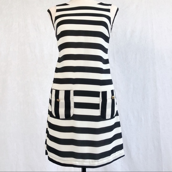 Mini Dress - Striped with Partially Open Back - Picture 5 of 7